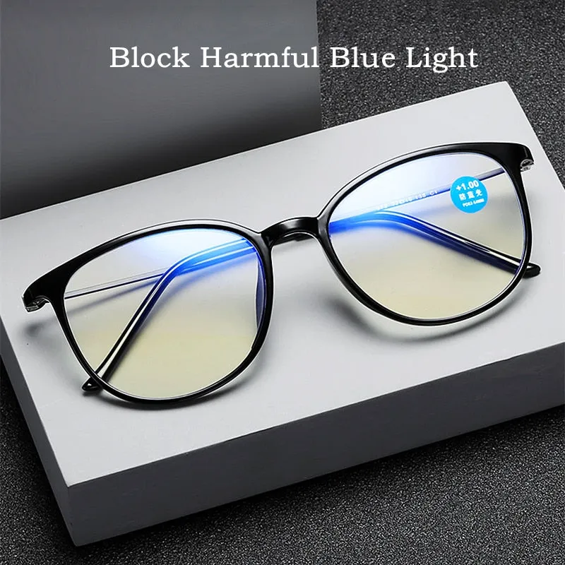 Yimaruili Unisex Full Rim Acetate Frame Myopic Or Presbyopic Anti Blue Light Reading Glasses Y872