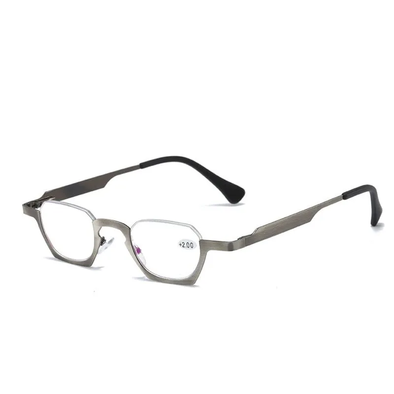 Yujo Unisex Semi Rim Bottom Square Alloy Reading Glasses Y038