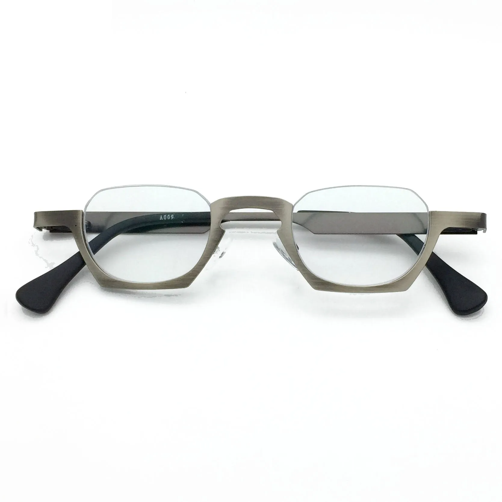 Yujo Unisex Semi Rim Bottom Square Alloy Reading Glasses Y038