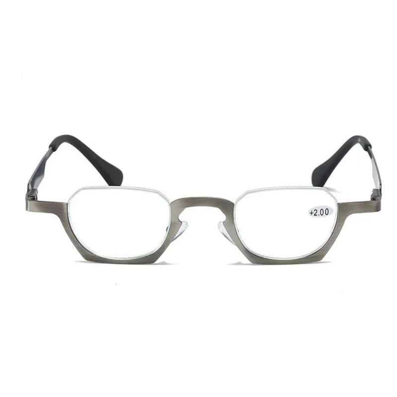 Yujo Unisex Semi Rim Bottom Square Alloy Reading Glasses Y038